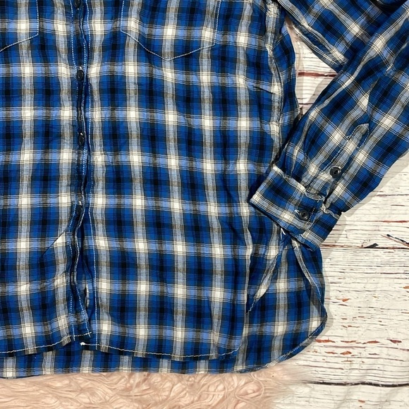 Denim & Supply Ralph Lauren Plaid Blue Button Down Top - Picture 7 of 9
